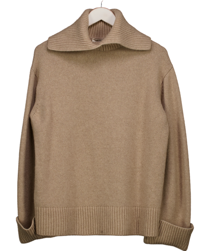 DEMELLIER LONDON Beige Light Camel Cashmere Merino Knit Sloan Jumper UK XS/S