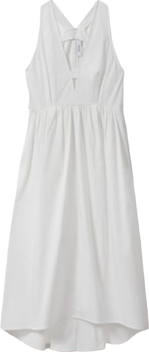REISS White Yana Cotton Blend High-low Midi Dress BNWT UK 6