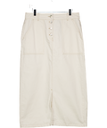 Phase Eight Cream Leilani Denim Spilt Front Midi Skirt UK 14