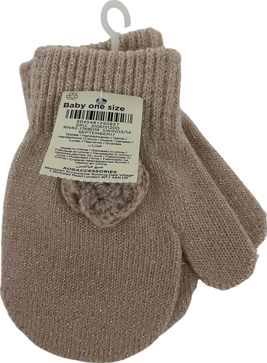 Monsoon Pink Flower Mittens