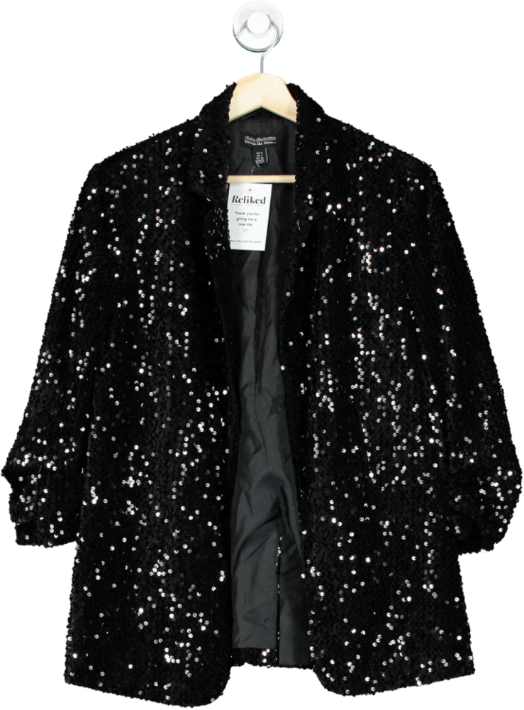 Friends like these x Millie Mackintosh Black Sequin Jacket UK 8