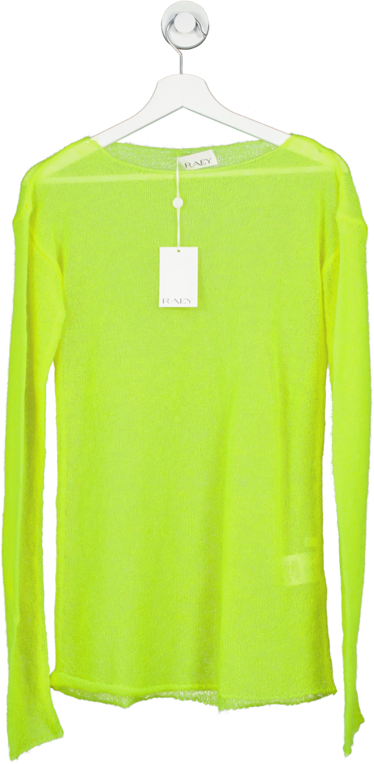 Raey Yellow Open Knit Mohair And Wool-blend Jumper UK XS