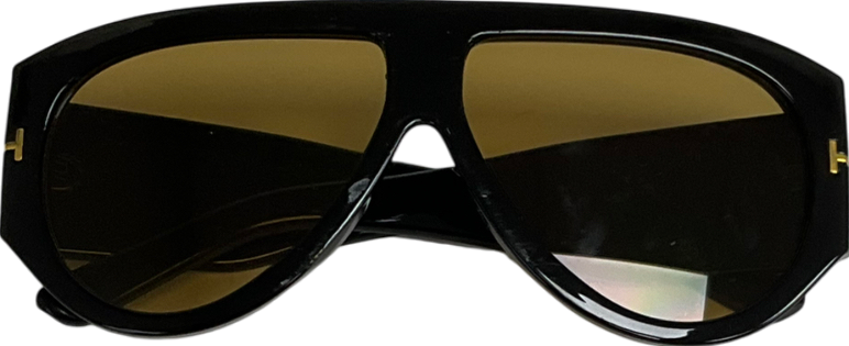 Black Retro Gold Detail Sunglasses One Size