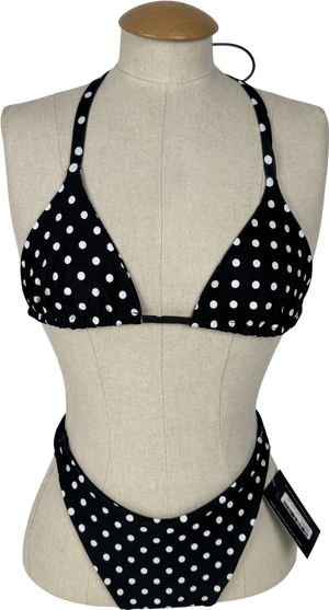 Black Polka Dot Bikini Set UK S