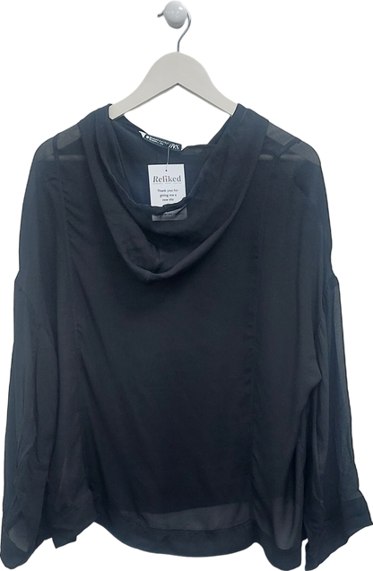 ZARA Black Sheer Hoodie UK XS/S