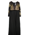 Goddiva Black Sequin Mesh Bodice Maxi Dress UK 26
