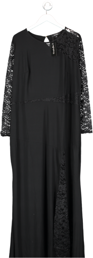SimplyBe Black Lace Insert Maxi Dress UK 26