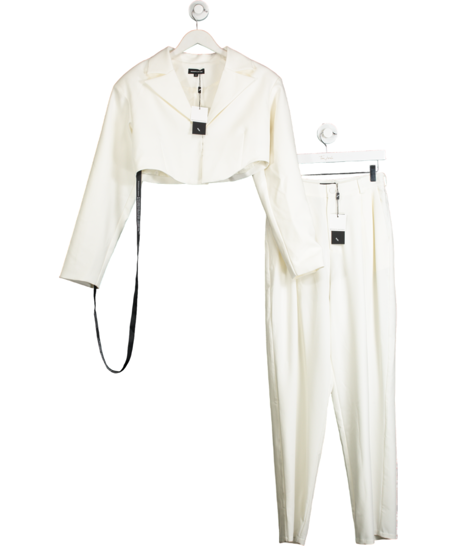 Noughts & Kisses 2-piece White Marci Cream Blazer And Tailored Trousers UK S