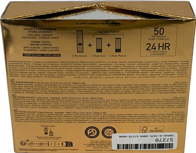 BY TERRY Opulent Box Set Red Couture X 1, Bare Velvet X 1 Refill, Sweet Romance X 1 Refill One size