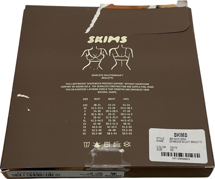 SKIMS Black Seamless Sculpt Bralette - Onyx UK XS