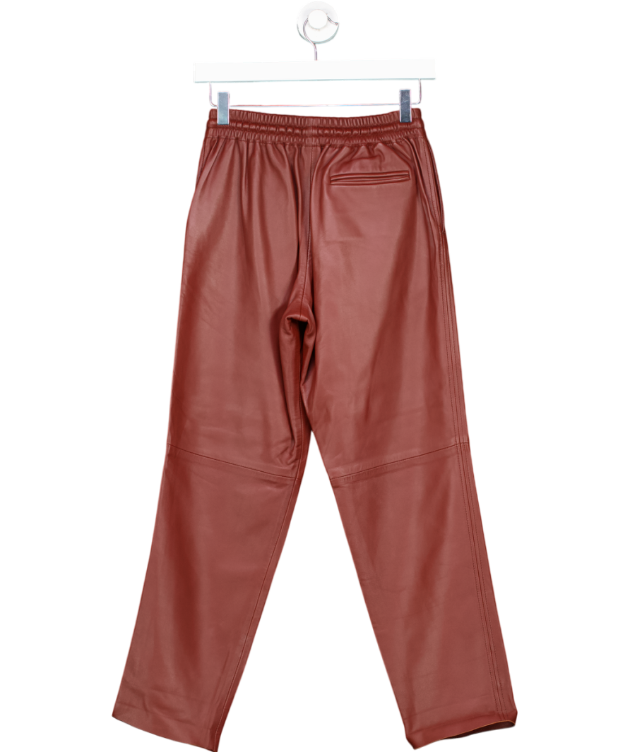 Joseph Brown Real Leather Loulou Cropped Straight Leg Trouser Fr38 UK 8