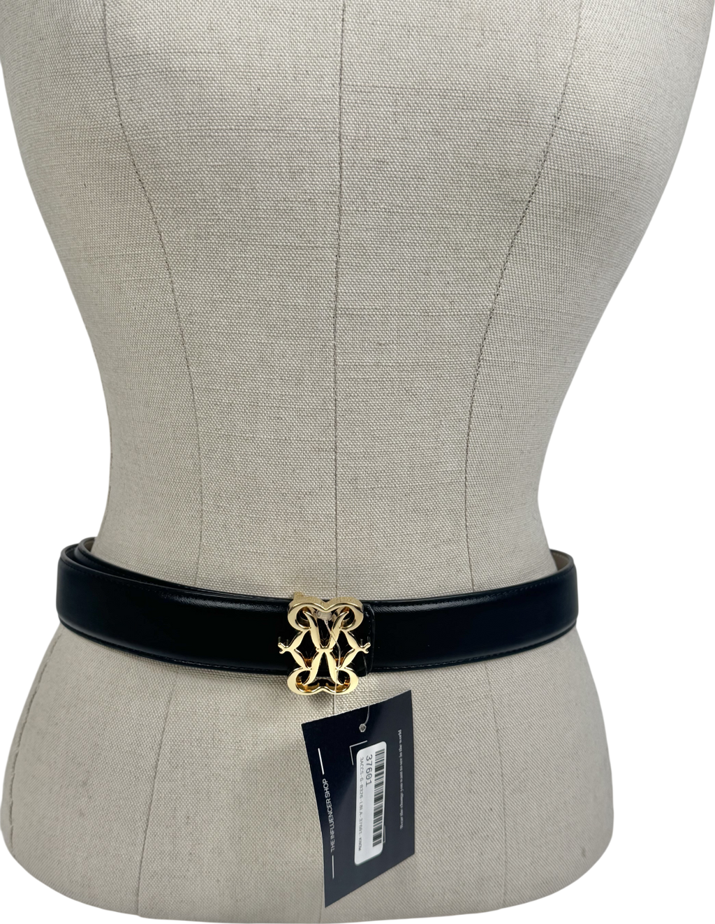 River Island Black Swirl Buckle Belt UK XS