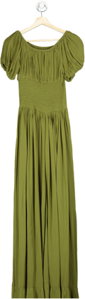 EVARAE Green Crepe de Chine Hestia Maxi Dress UK 8