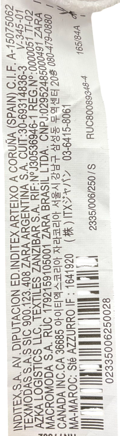 ZARA White Cropped Stretch T-shirt UK S