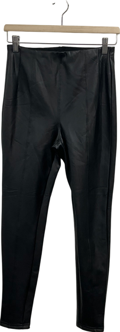 New Look Black Faux Leather Look Leggings UK 8