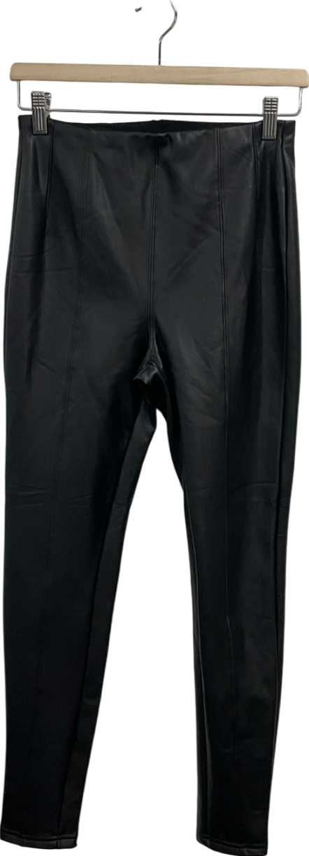 New Look Black Faux Leather Look Leggings UK 8