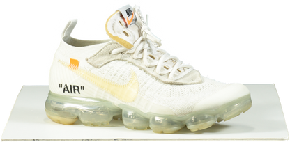 Off-White x Nike White Knit Fabric and Suede Air Vapor Max Trainers UK 7