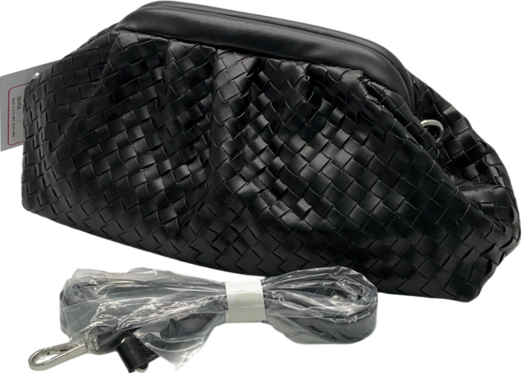 Public Desire Black Woven Clutch Bag