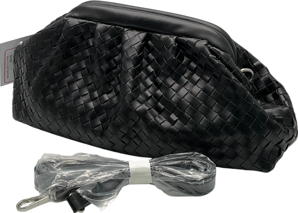 Public Desire Black Woven Clutch Bag