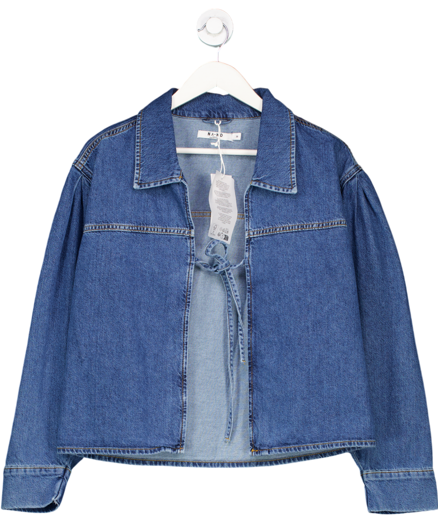 NA-KD Blue Tie Detail Denim Shirt Eu 38 UK 10/12
