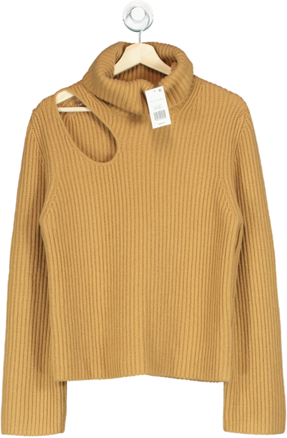 Jonathan Simkhai Camel Dustin Cut-Out Recycled Cashmere Jumper UK XS