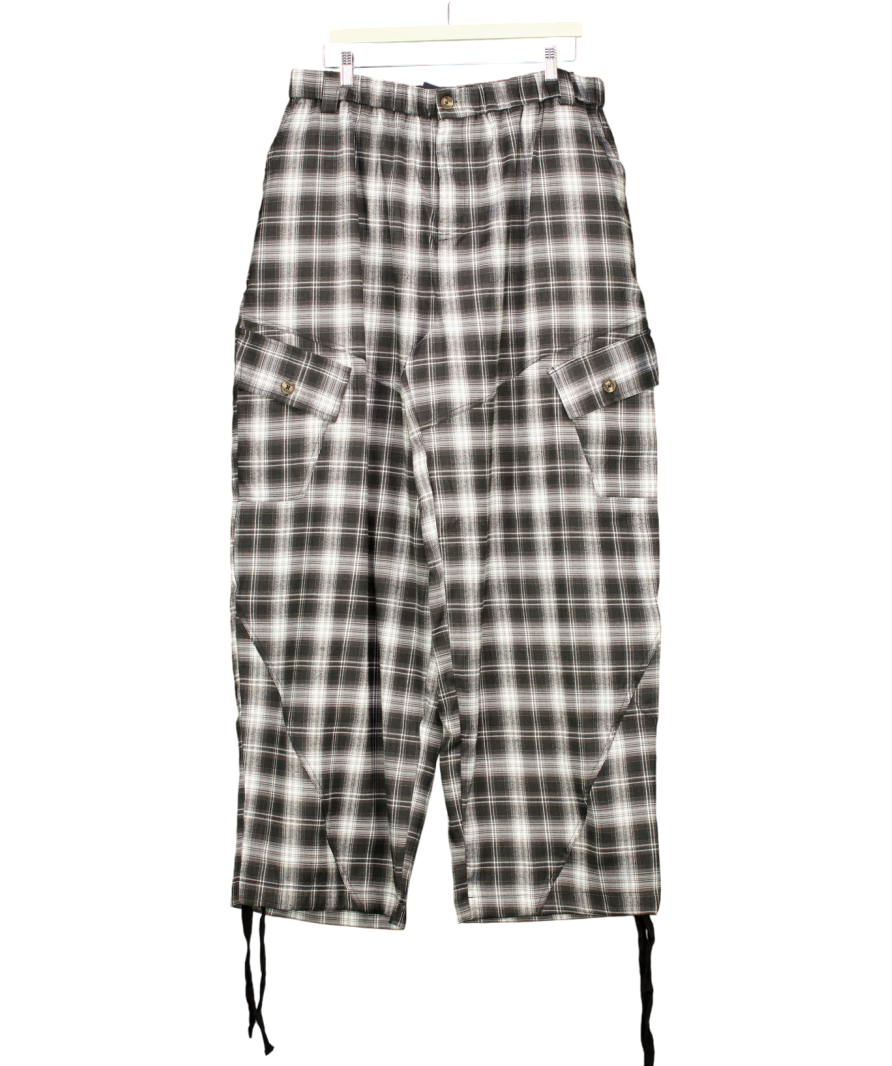 ASOS Black Baggy Trousers In Grey Shadow Check UK XL