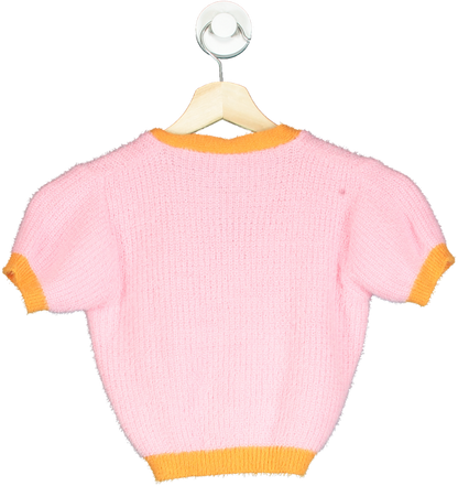 The Look Pink and Orange Short Sleeve Cardigan UK S