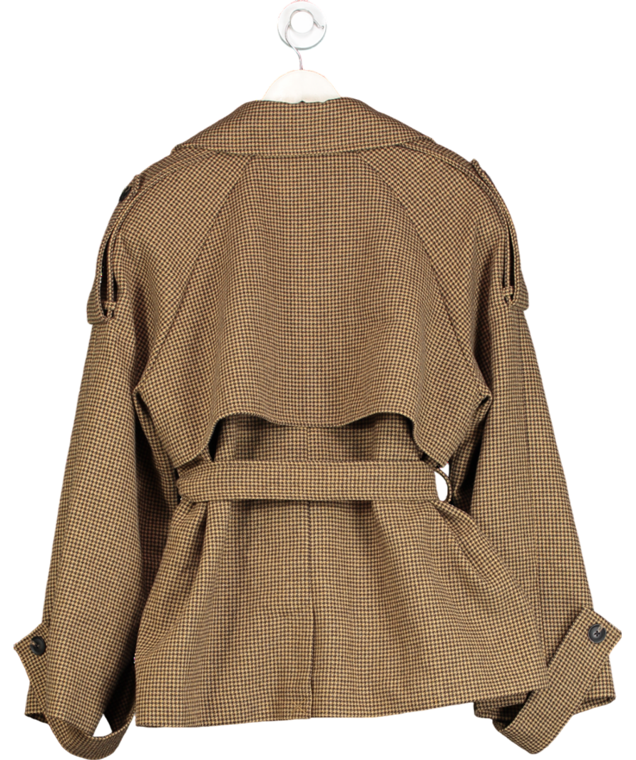 ASOS Design Brown Belted Houndstooth Short  Jacket UK M