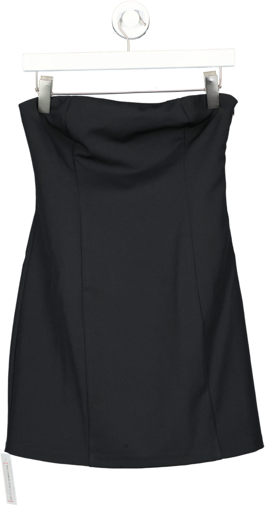 Oasis Black Bandeau Woven Crepe Mini Dress UK 8