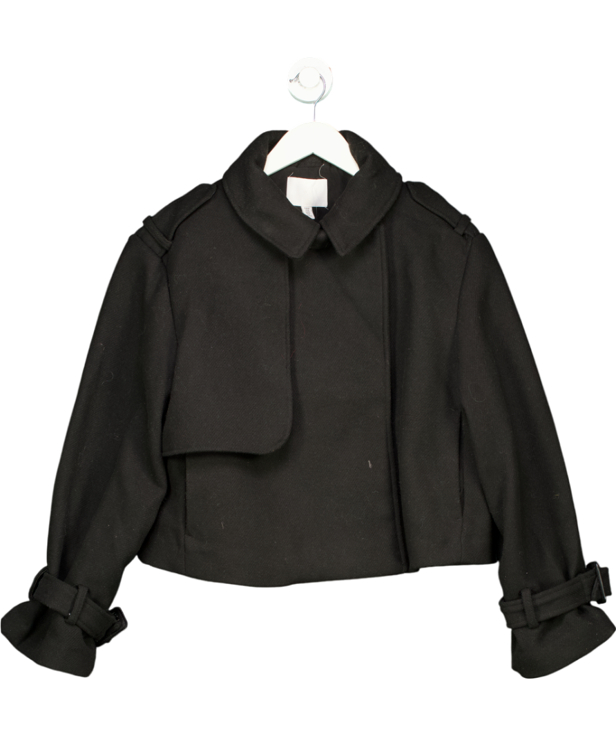 H&M Black Double Breasted Jacket UK M