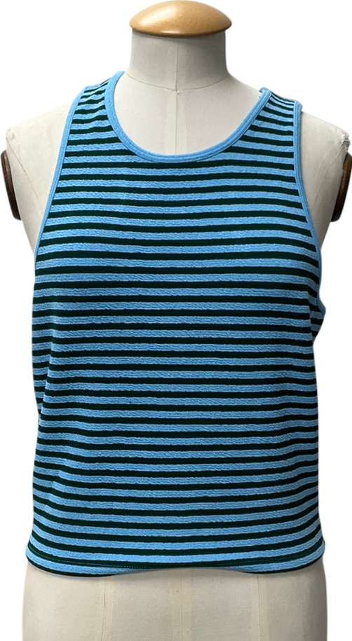 MANGO Blue Striped Knit Top UK L