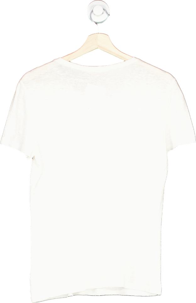 Tory Burch White Linen T-Shirt M