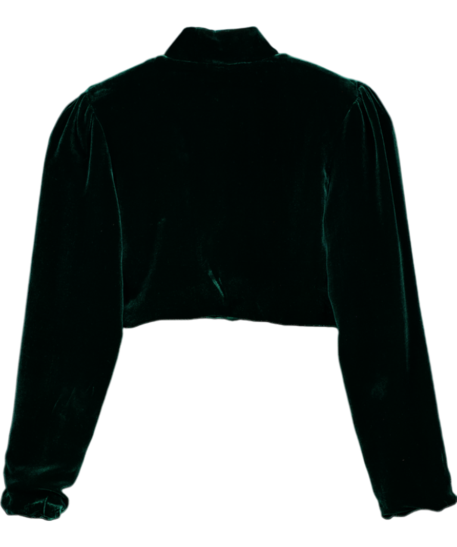NABILA Green Silk Velvet Janaan Jacket Beloved UK XS