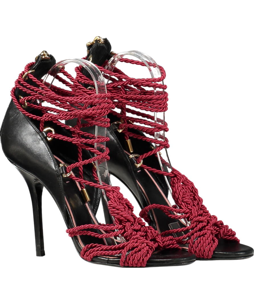 JF London Black Rope Lace Heels UK 6 EU 39 👠