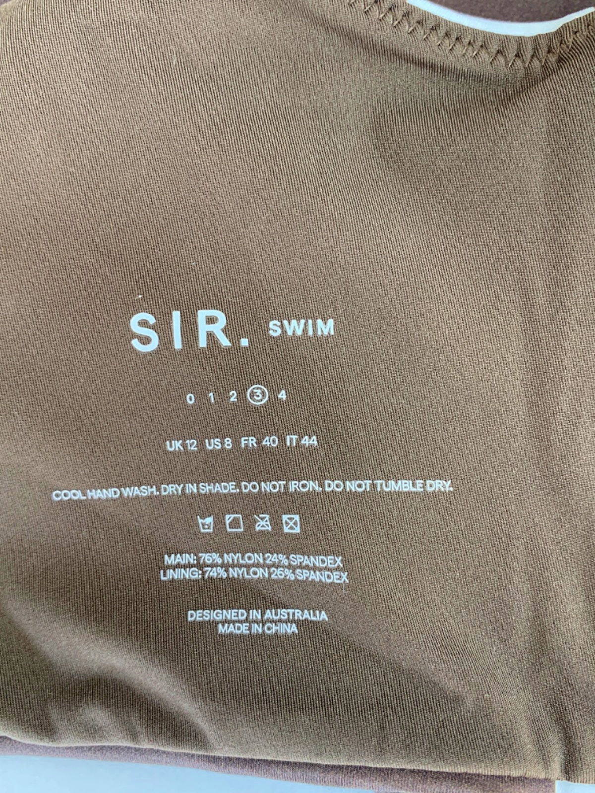 SIR Chocolate Polka Marlon Twist Top Bikini UK 12