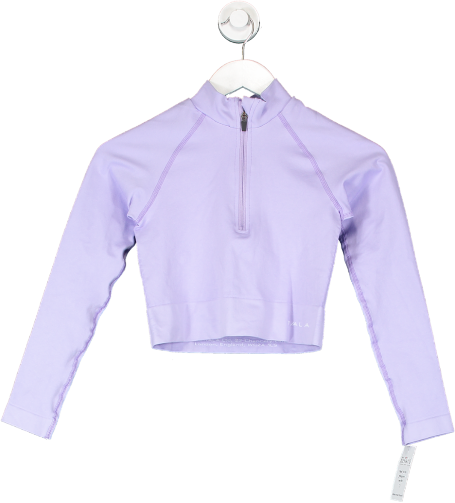 T/ALA Purple Long Sleeve 3/4 Zip Top UK S