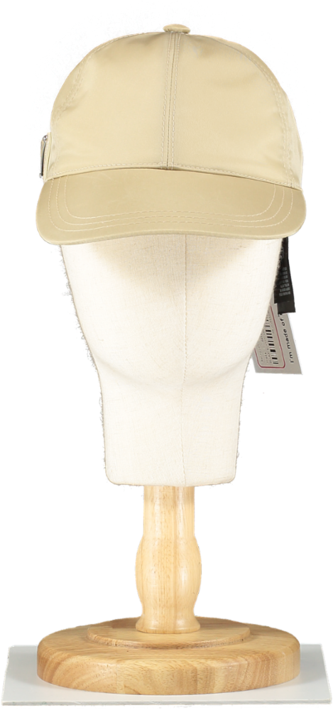 Prada Beige Re-nylon Enamel-logo Adjustable Baseball Cap UK S