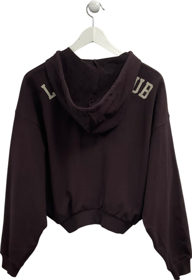 gymshark Brown Lifting Club Cropped Zip Hoodie UK S