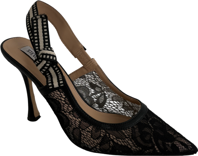 STEVE MADDEN Black Bri Lace Pumps UK 6