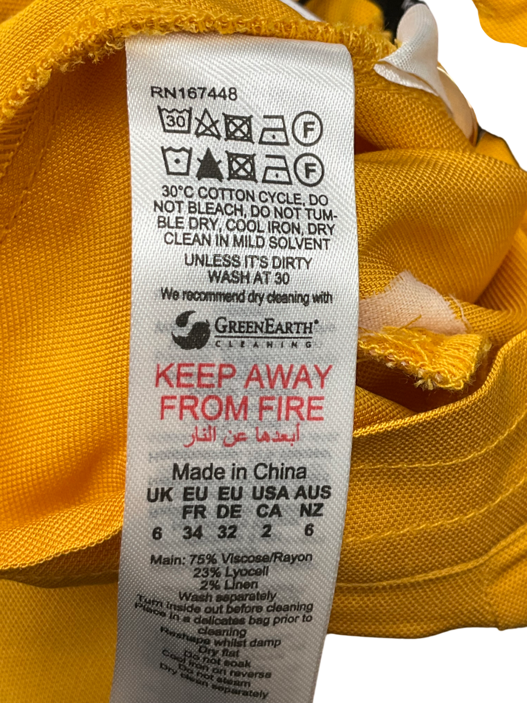 Karen Millen Yellow Premium Viscose Linen Woven Straight Leg Trouser UK 6