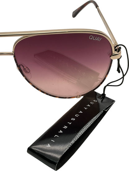 QUAY Metallic High Key Sunglasses In Original Case One Size