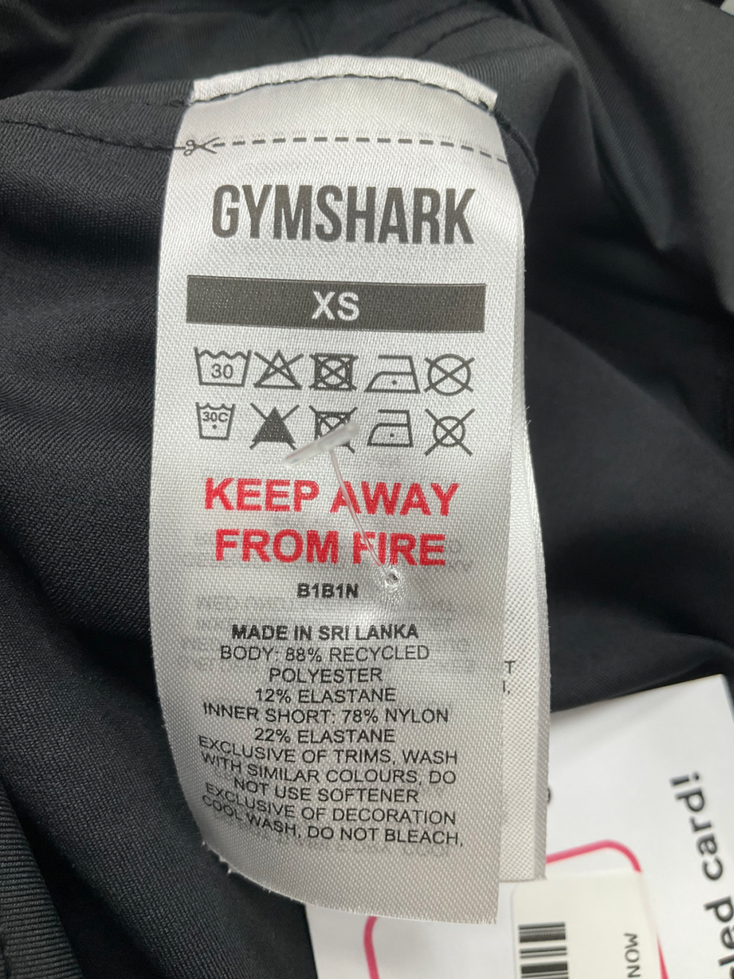 gymshark Black Running Skort UK XS