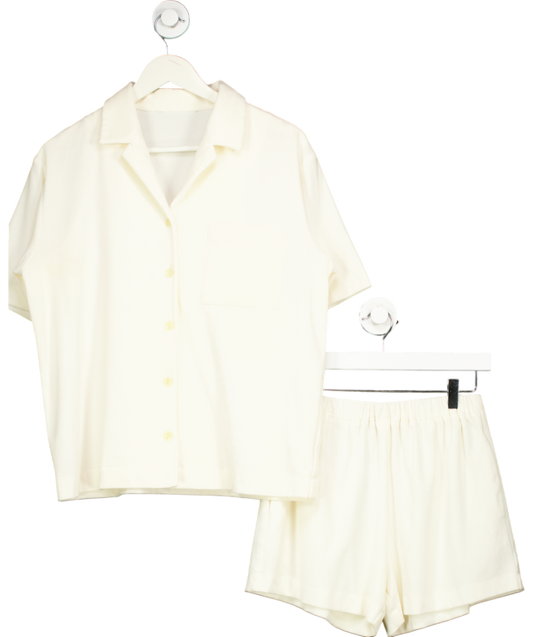 Bouguessa Cream Soft Cotton Shirt And Shorts Set UK S