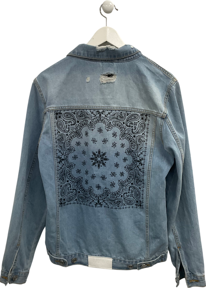 boohooMan Blue Slim Fit Denim Jacket UK M