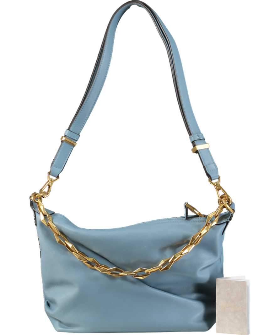 Jimmy Choo Blue ‘diamond’ Leather Hobo Shoulder Bag