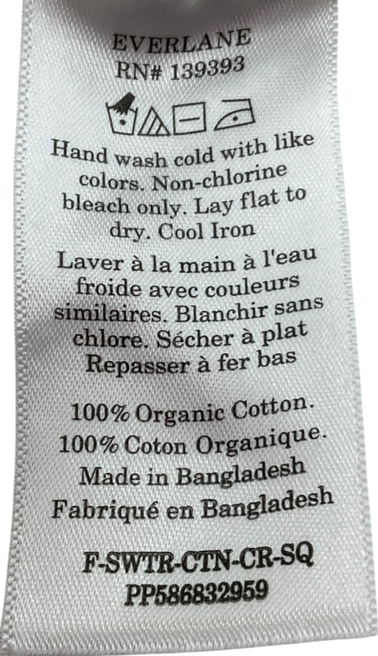 EVERLANE Cream The Cotton Honeycomb Square Crew UK M