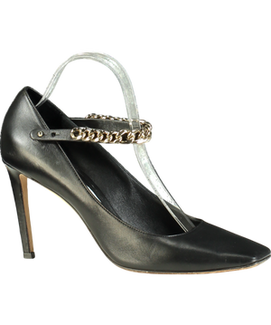 Jimmy Choo Black Malva 85 Leather Mary Jane Pumps UK 8 EU 41