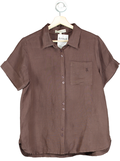 WAT THE BRAND Brown Short Sleeve Shirt UK 8