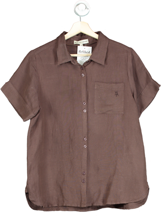 WAT THE BRAND Brown Short Sleeve Shirt UK 8