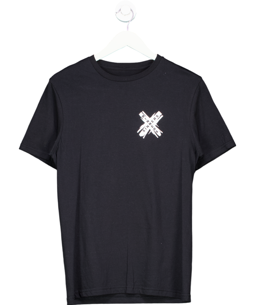 Winners & Sinners Black Logo Cotton T-shirt UK S